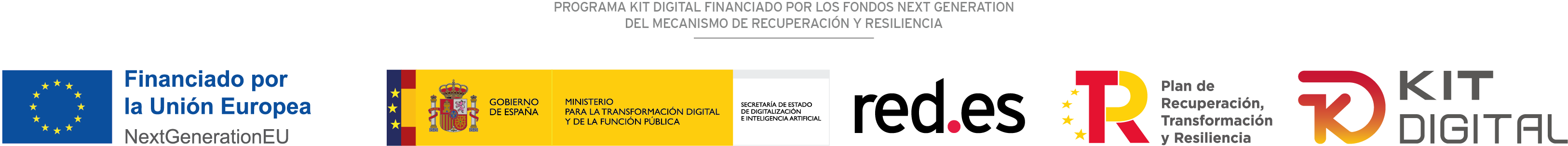 Programa Kit Digital, financiado por los fondos Next Generation EU del Mecanismo de Recuperación y Resiliencia. Plan de Recuperación, Transformación y Resiliencia. Gobierno de España.